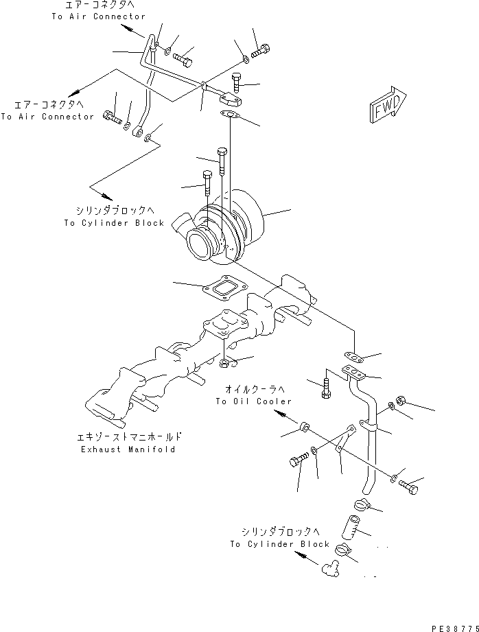 TURBOCHARGER ASS'Y,(SEE FIG.A1530-B3F2) (6152-82-8110) KOMATSU