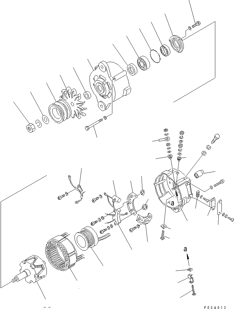 ALTERNATOR A. (50A),(WITH NON HARDENING PULLEY) 600-821-9280 KOMATSU