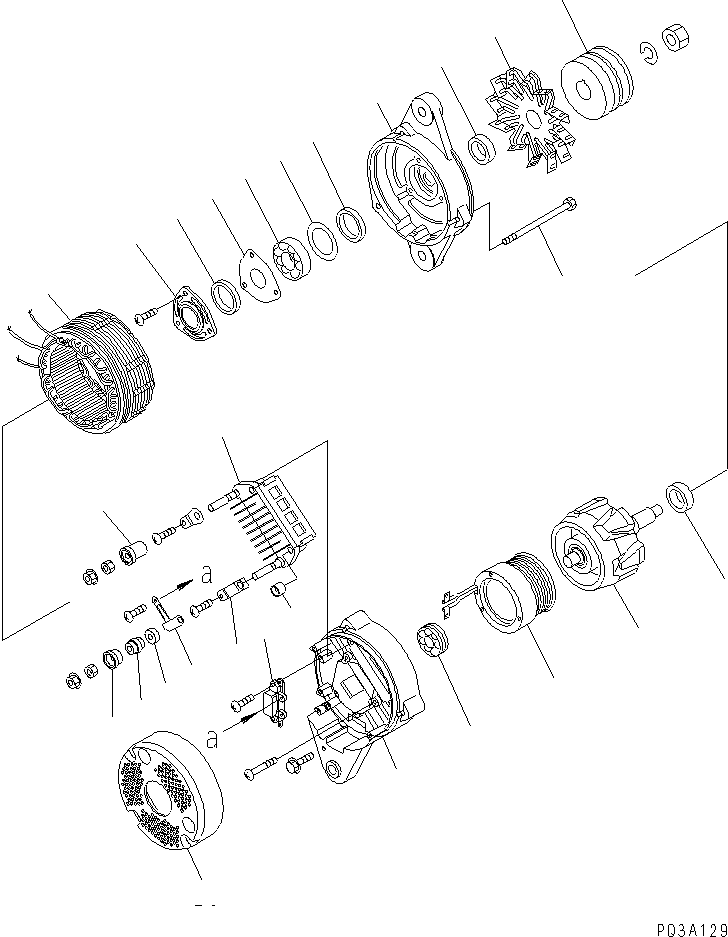 ALTERNATOR A. (35A) 600-825-3350 KOMATSU