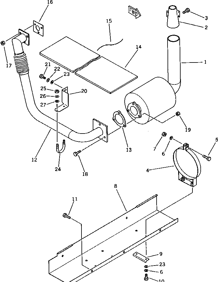 Выпускная труба M721045804340 KOMATSU