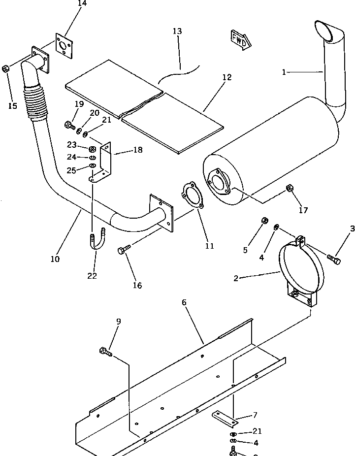 Глушитель M711045943000 KOMATSU