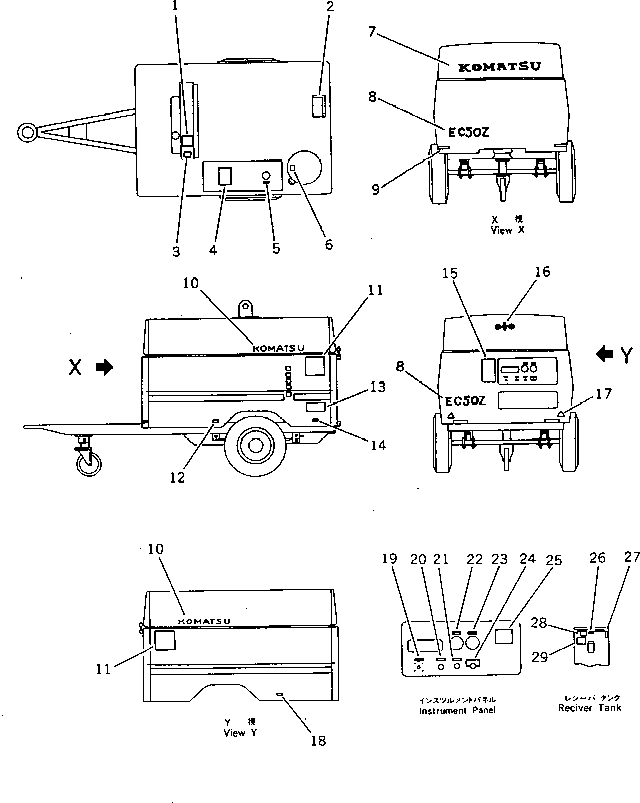 PLATE,LUBRICATION CHART 6975-85-5220 KOMATSU