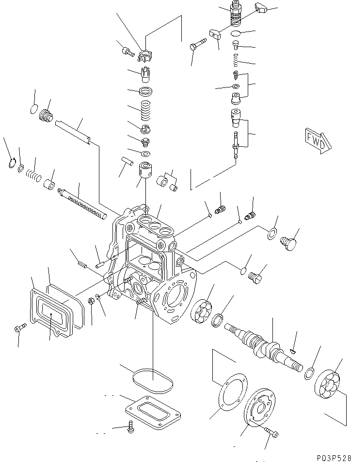 Топливный насос высокого давления в сборе YM729137-51371 KOMATSU