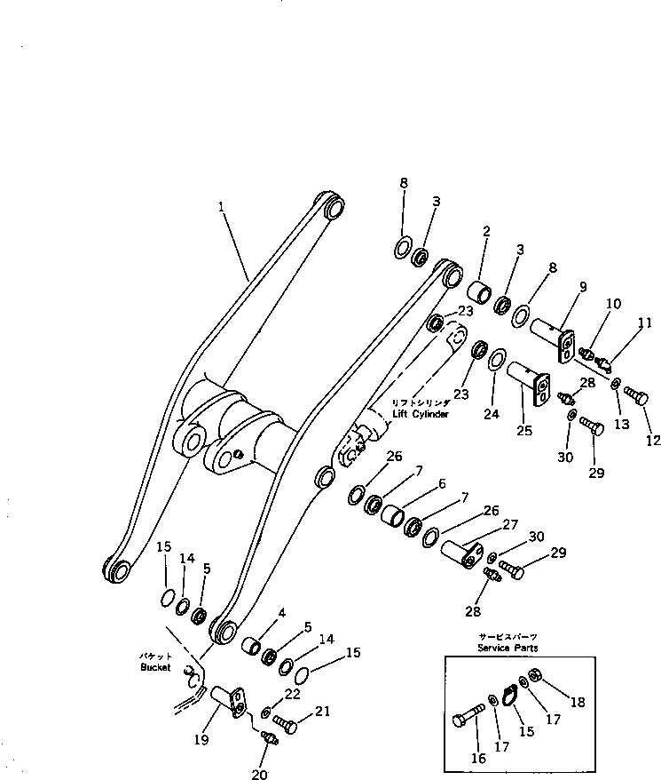 LIFT ARM ASS'Y,(FOR HIGH LIFT) 423-850-0010 KOMATSU