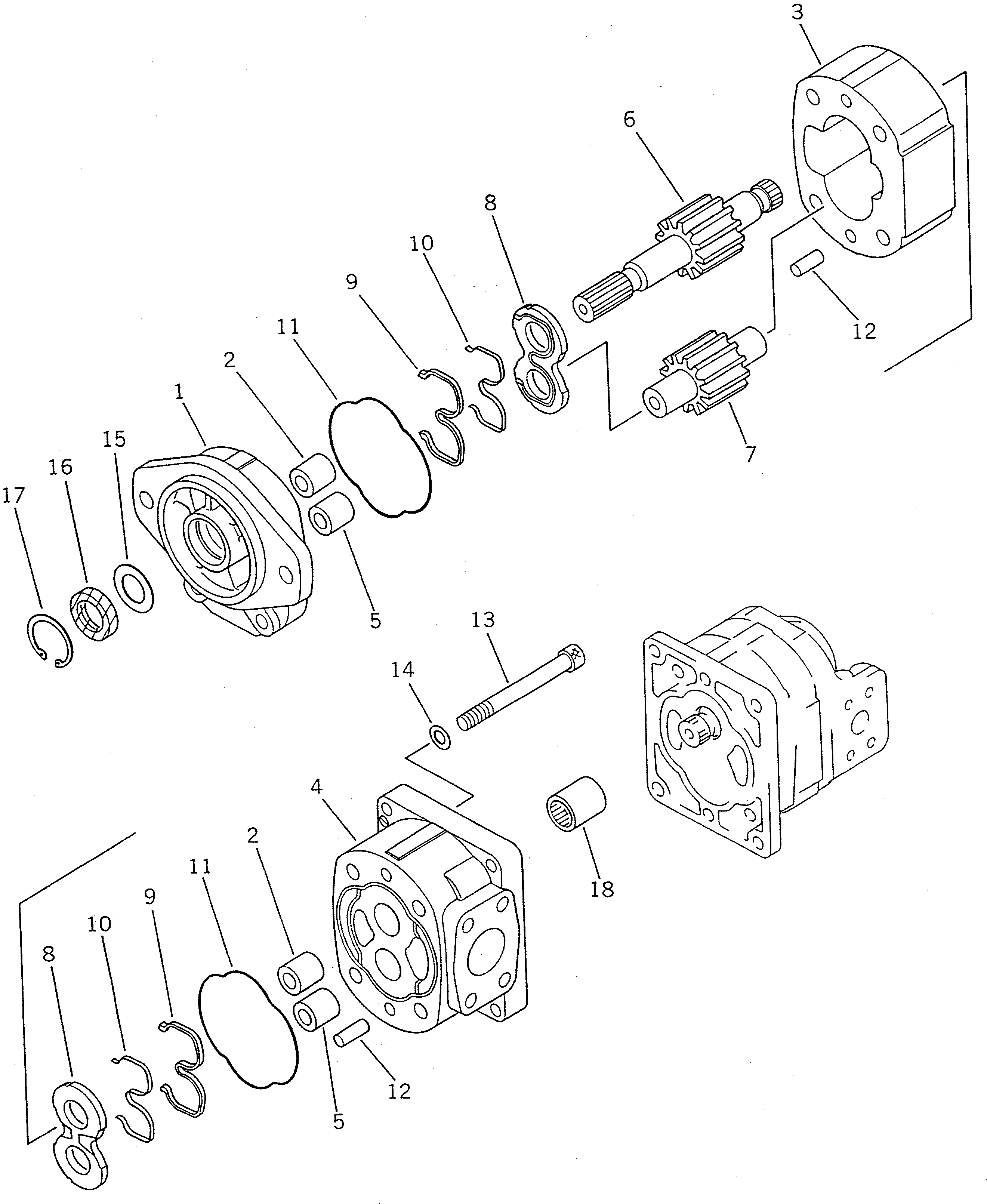 PUMP ASS'Y,(SAR50+20) 705-52-20190 KOMATSU