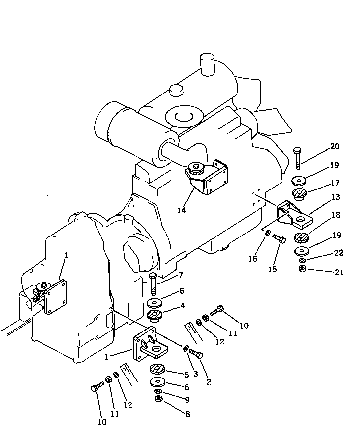 BRACKET,L.H.(T/M.CONTROL MEC. TYPE) 419-14-11120 KOMATSU