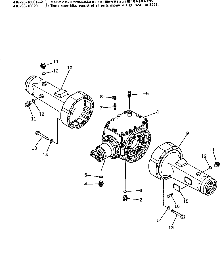 AXLE ASS'Y 418-23-10001 KOMATSU