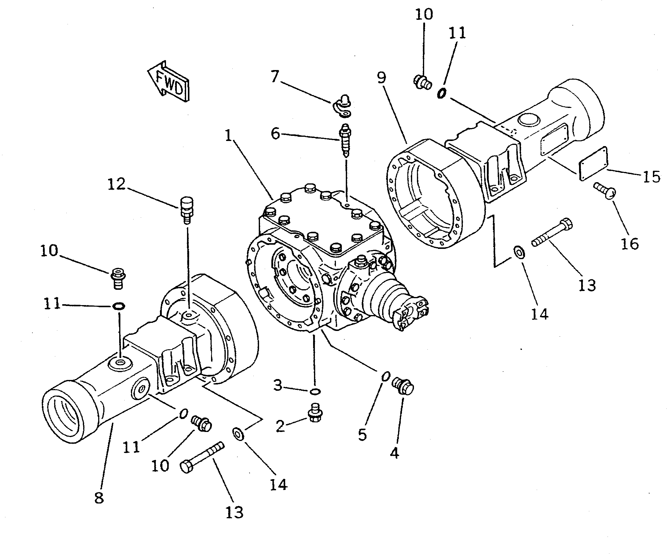 FRONT AXLE ASS'Y,(WITH SPEEDOMETER) 415-22-10001 KOMATSU