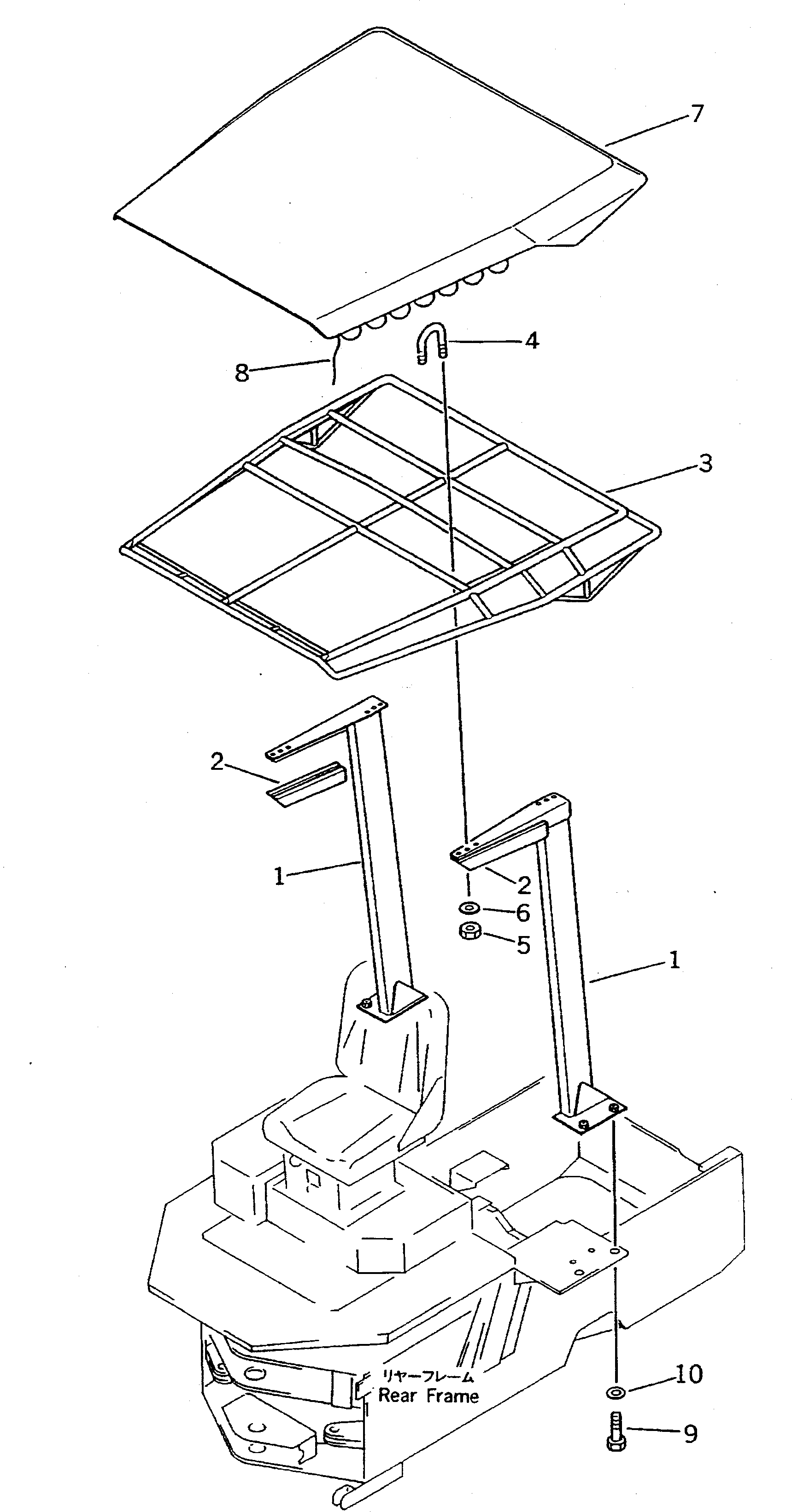 POLE,R.H. 415-54-18121 KOMATSU