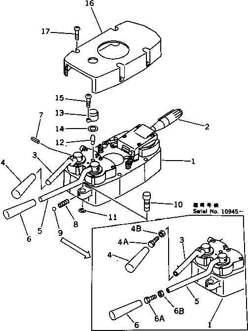 LEVER ASS'Y,TRANSMISSION SPEED \0\421-06-18210 KOMATSU