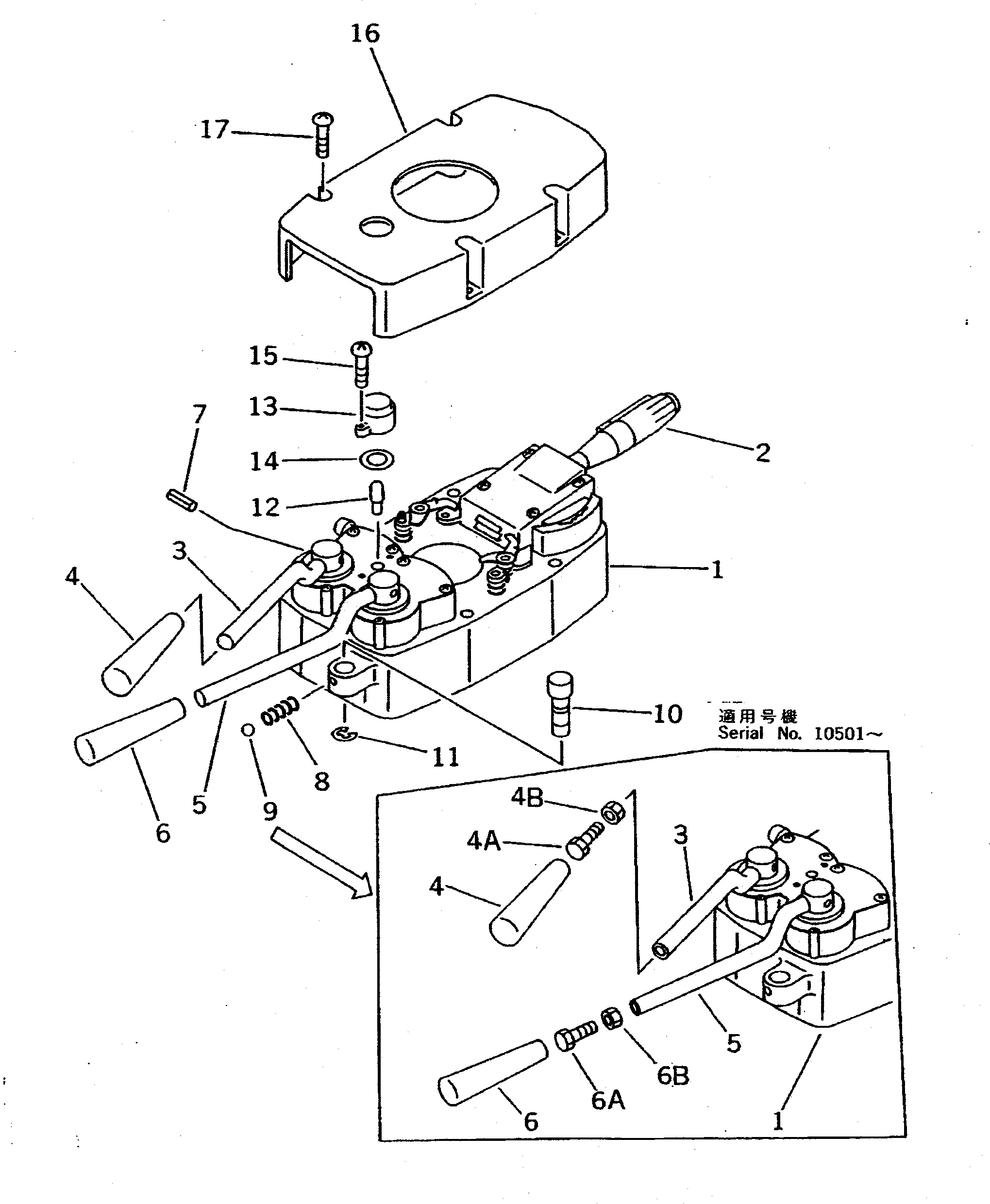 LEVER ASS'Y,TRANSMISSION SPEED 421-06-18210 KOMATSU