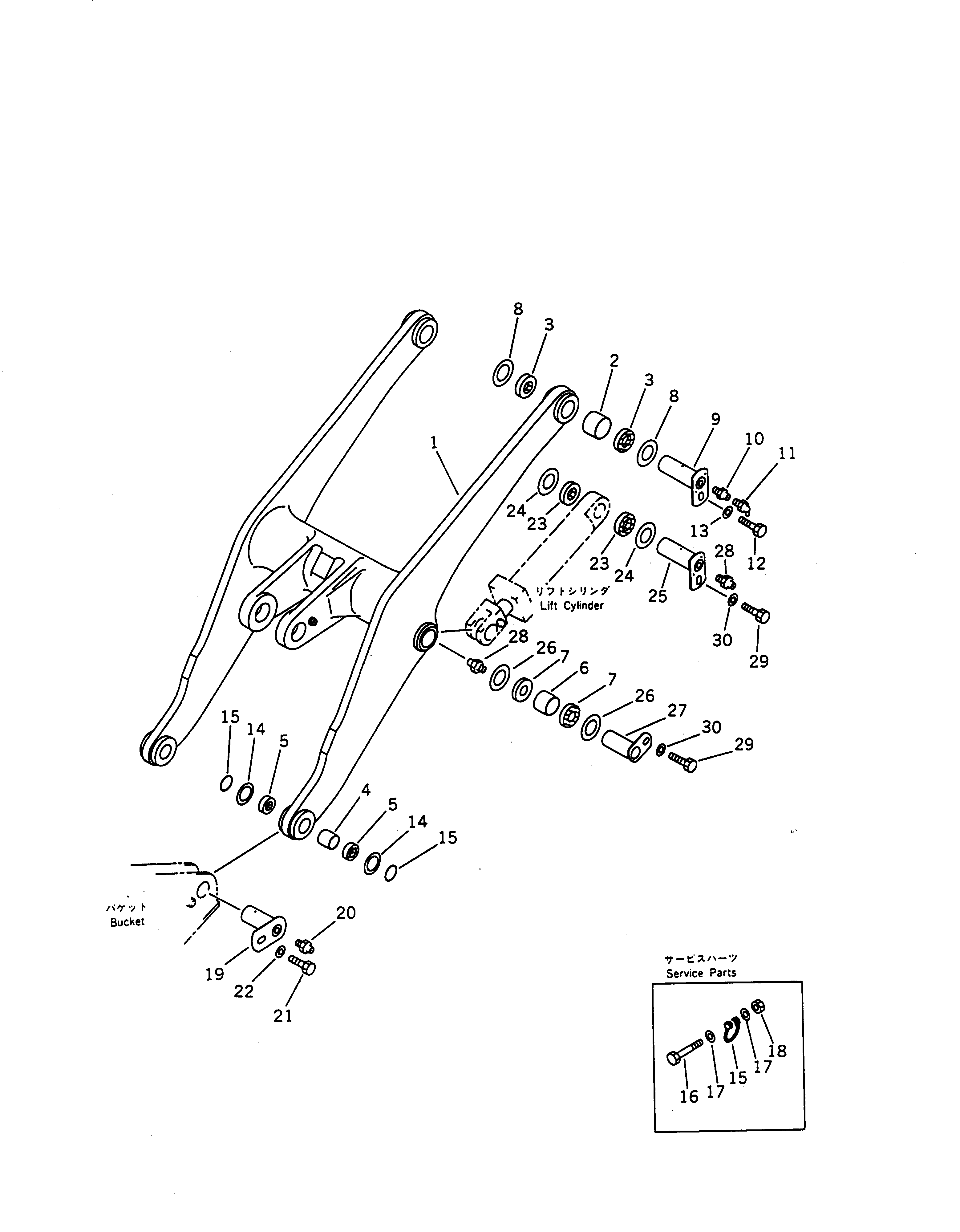 LIFT ARM ASS'Y 421-70-00010 KOMATSU