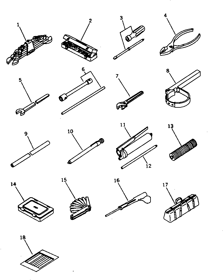 TABLE,TOOL 416-98-11110 KOMATSU