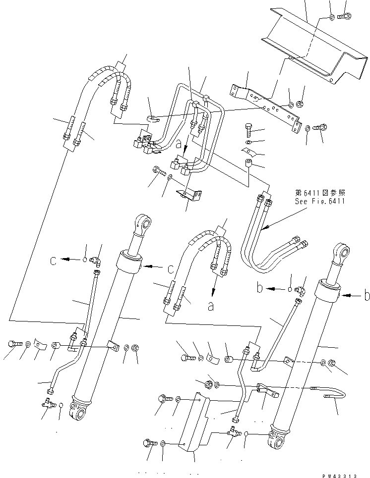 Трубка правая 41H-62-13271 KOMATSU