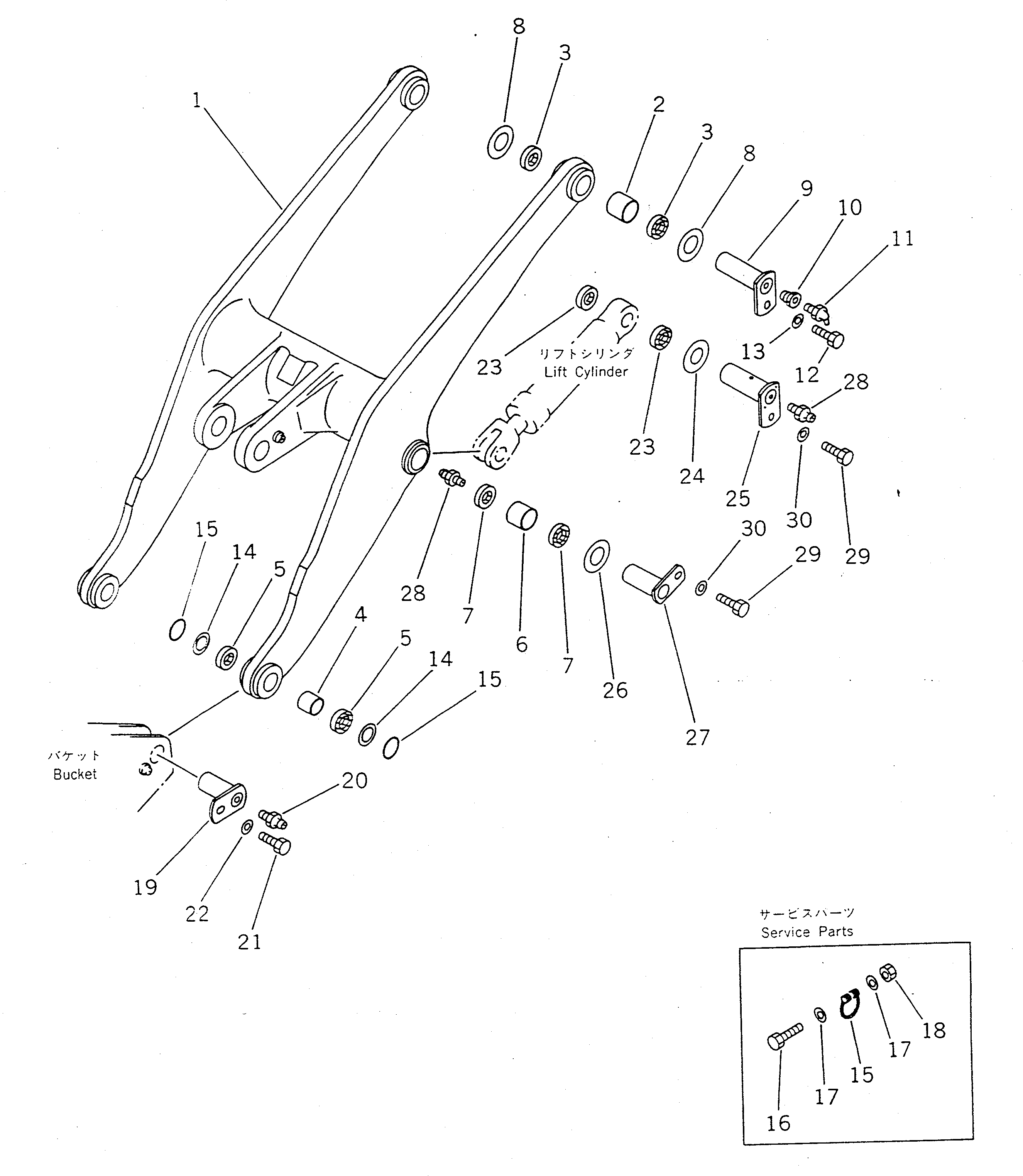 ARM,LIFT (FOR FRONT ATTACHMENT) 421-877-1341 KOMATSU