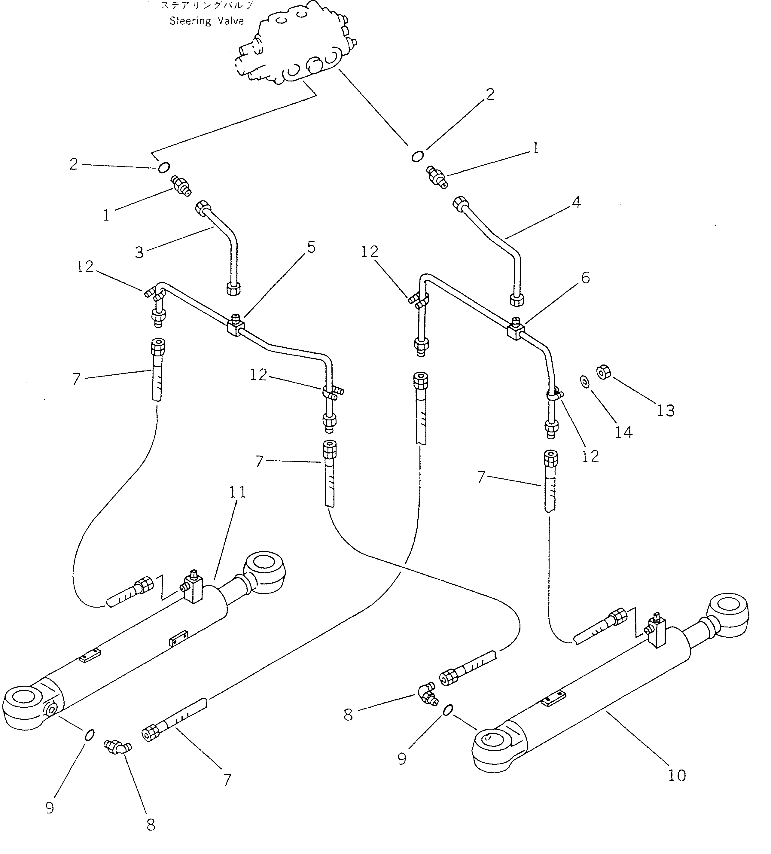 CYLINDER ASS'Y,STEERING, R.H. (SEE FIG.4201A) (707-00-01940) KOMATSU