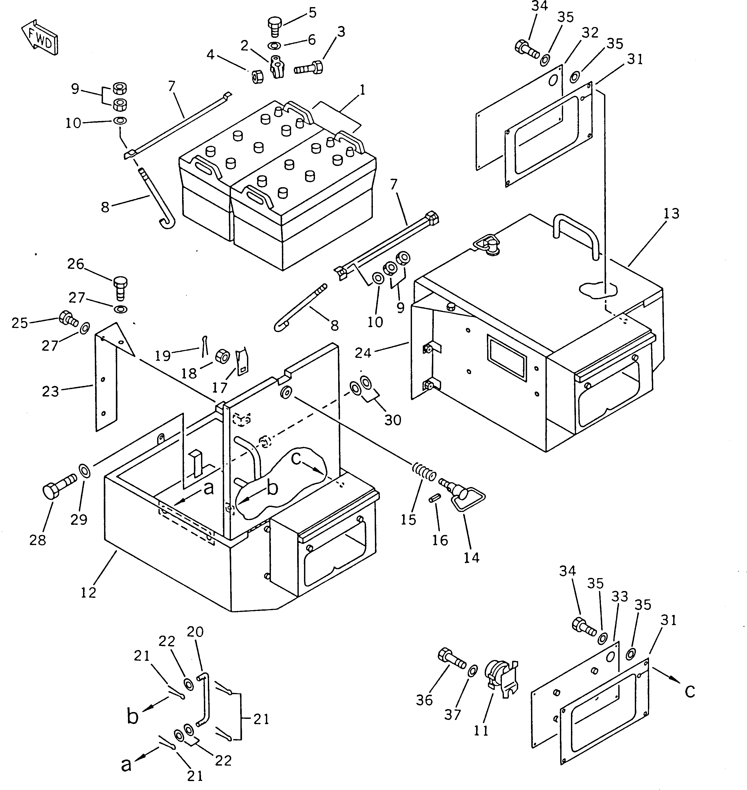 BOX,R.H. 41E-06-14121 KOMATSU
