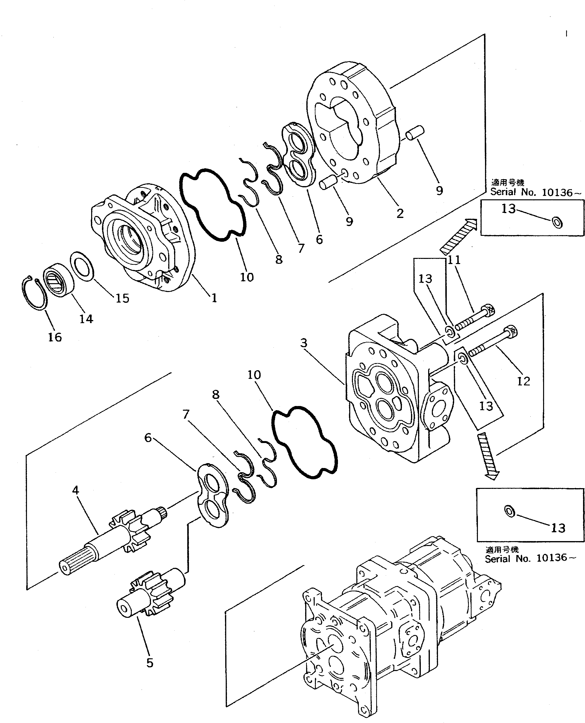 PUMP ASS'Y,(SAR125+100+100) (\2\705-58-46000) KOMATSU