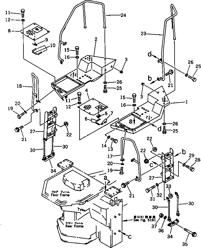 FLOOR,L.H. 425-54-17730 KOMATSU
