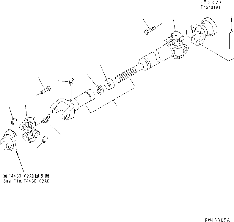 PROPELLER SHAFT A.,FRONT 361-20-22100 KOMATSU