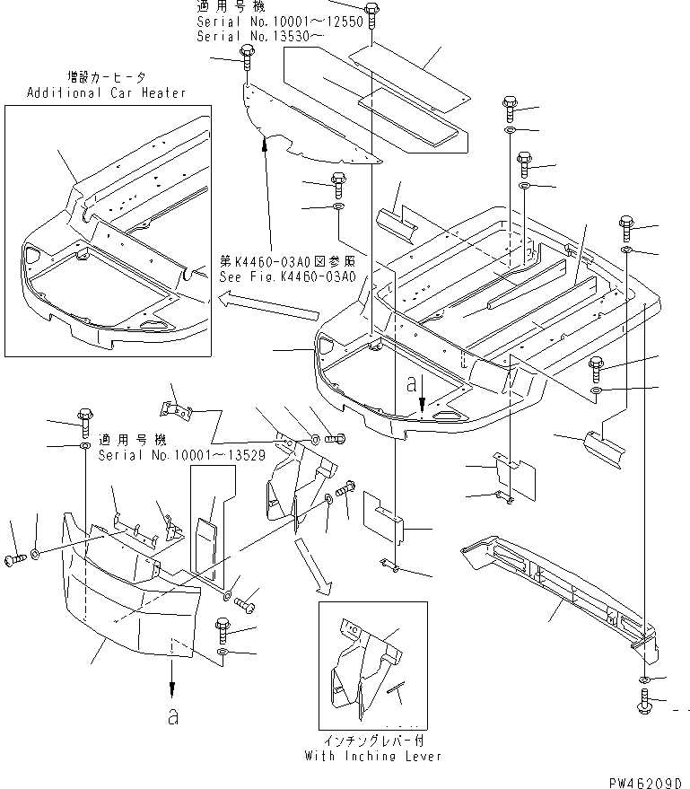 FRAME,(FOR BACK HOE AND CAR HEATER) 362-855-3840 KOMATSU