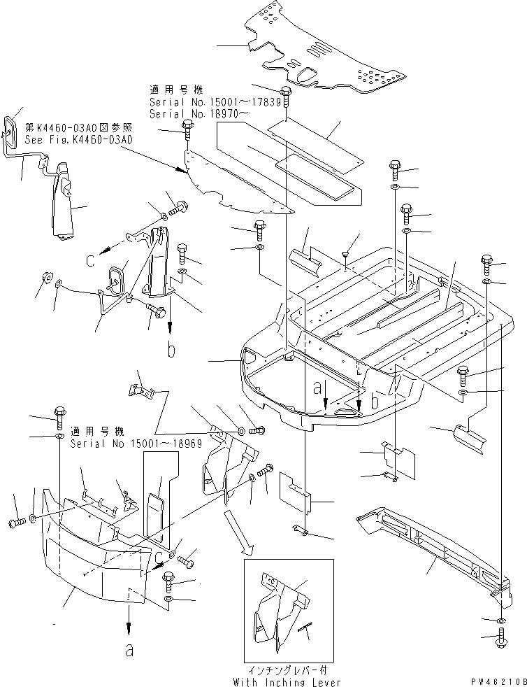 BRACKET,R.H. (FOR BACK HOE) 363-855-3750 KOMATSU