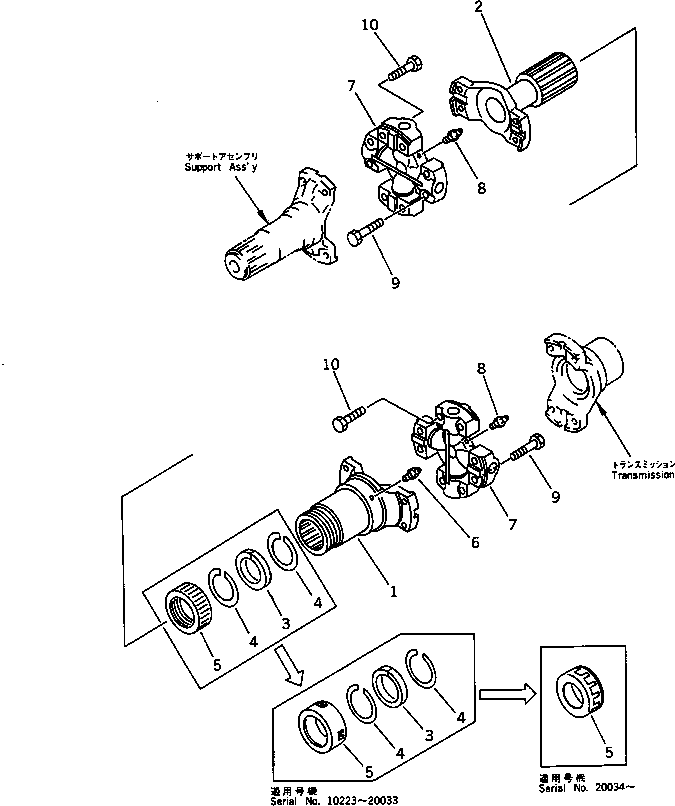 DRIVE SHAFT ASS'Y,CENTER 425-20-12111 KOMATSU