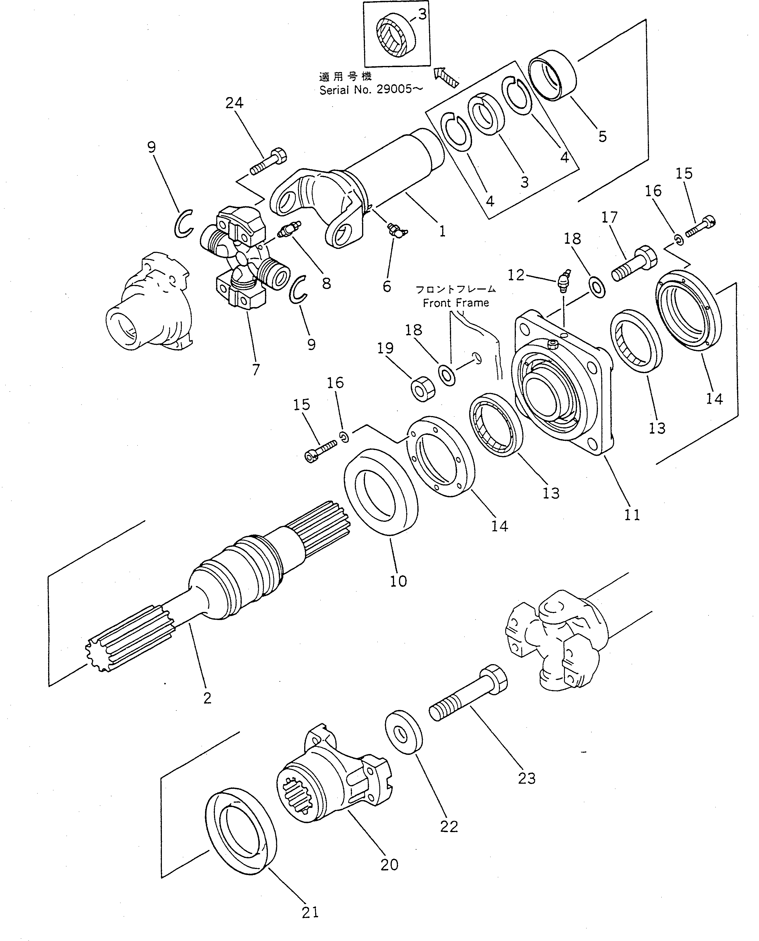 DRIVE SHAFT ASS'Y,FRONT 41H-20-13010 KOMATSU