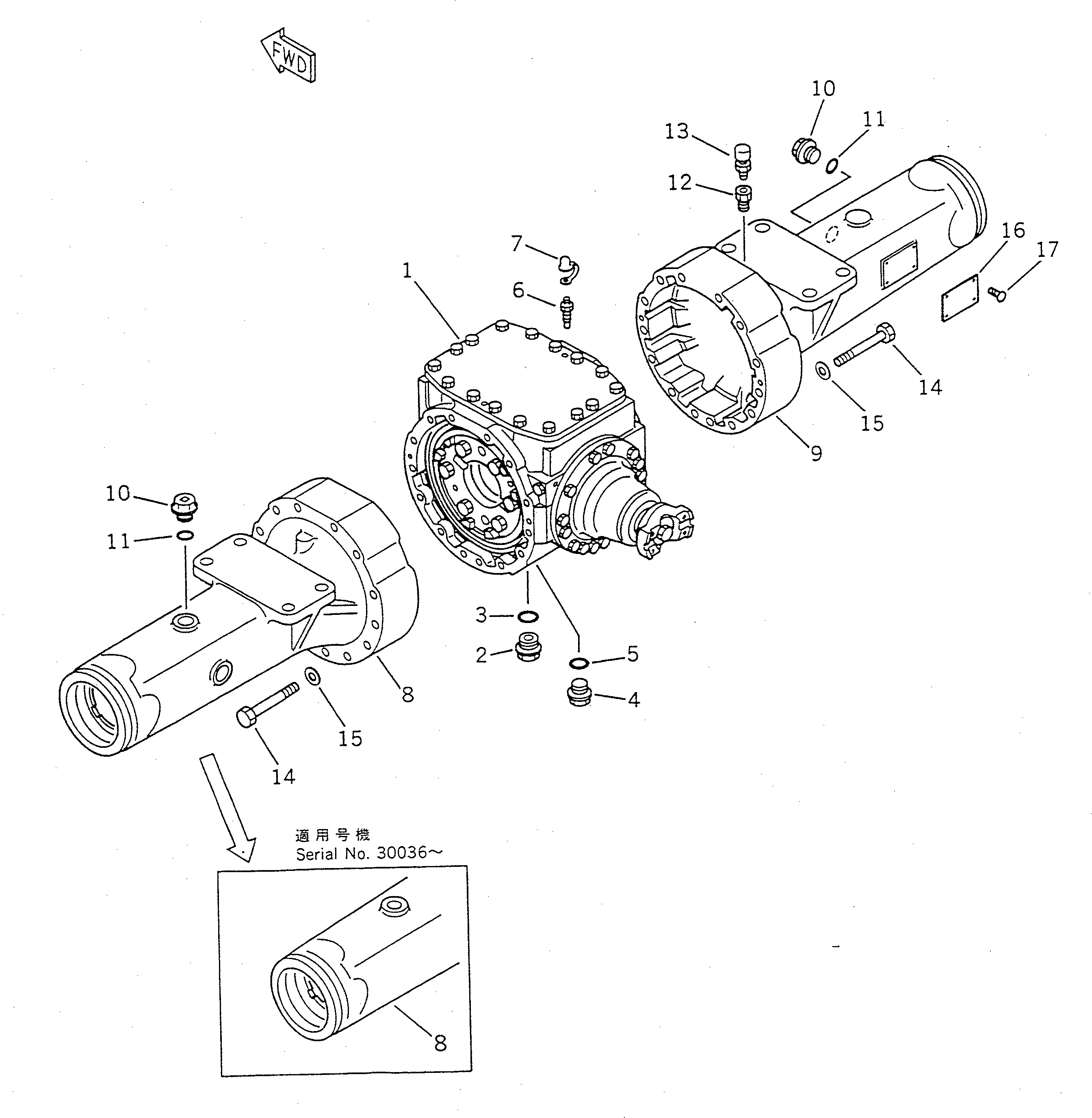 AXLE ASS'Y,FRONT 416-22-10001 KOMATSU