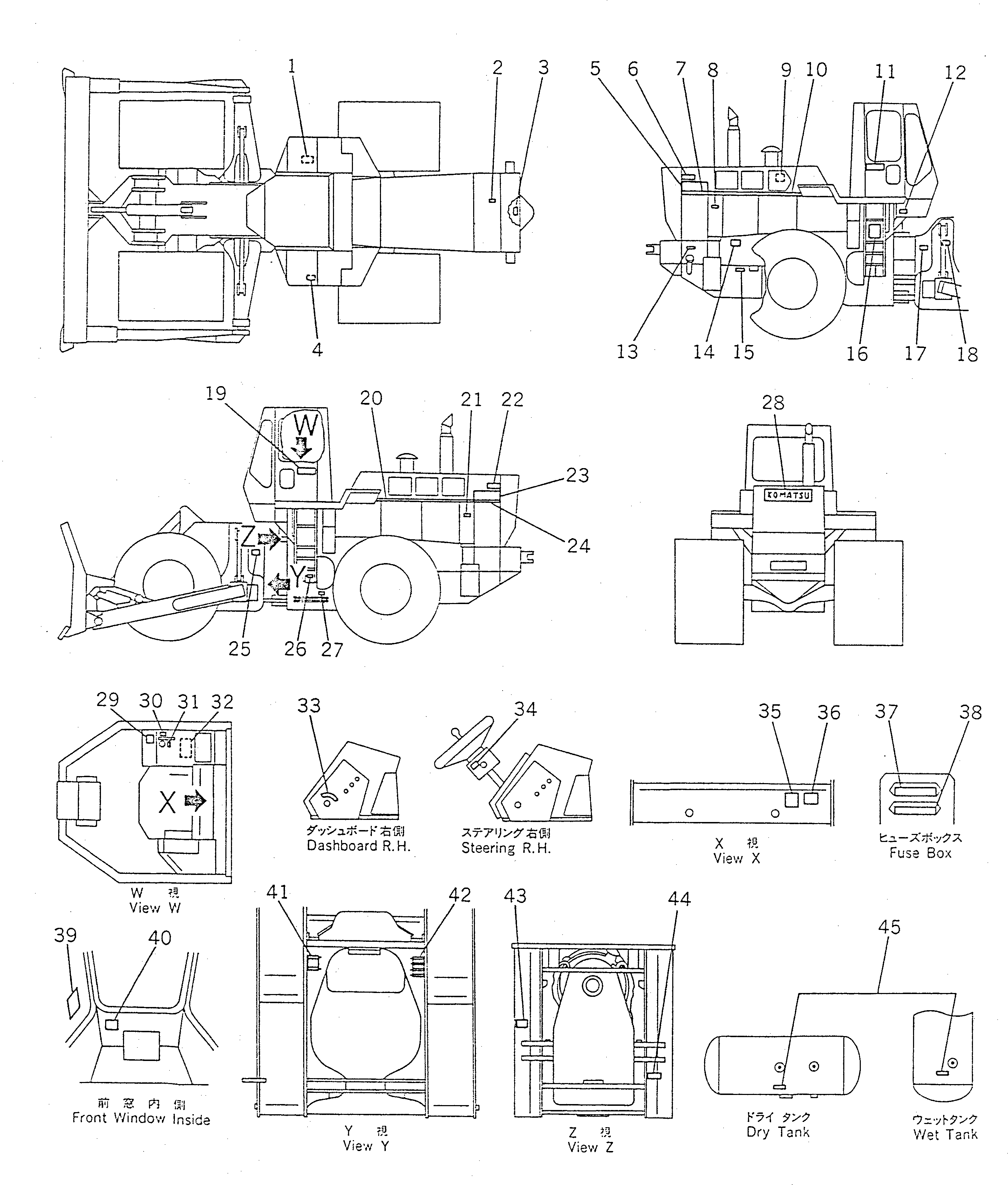 PLATE¤ CAUTION,BRAKE OIL 424-93-11280 KOMATSU