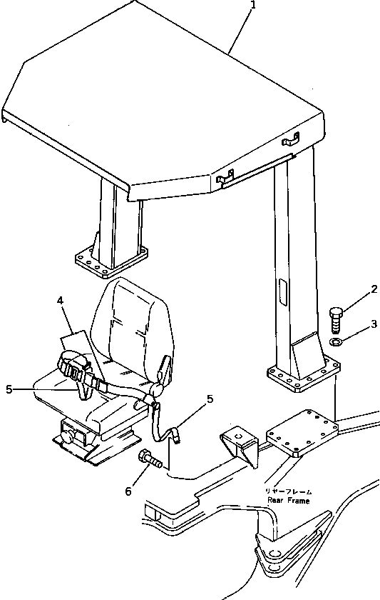 ROPS CANOPY ASS'Y 425-W70-1010 KOMATSU