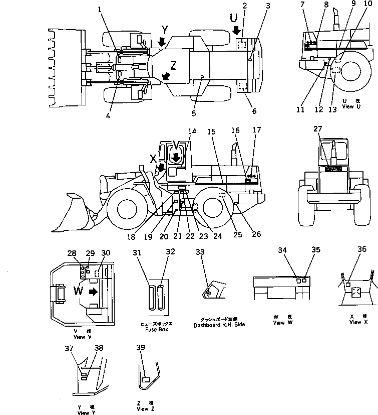 Табличка смазки 423-V00-1310 KOMATSU