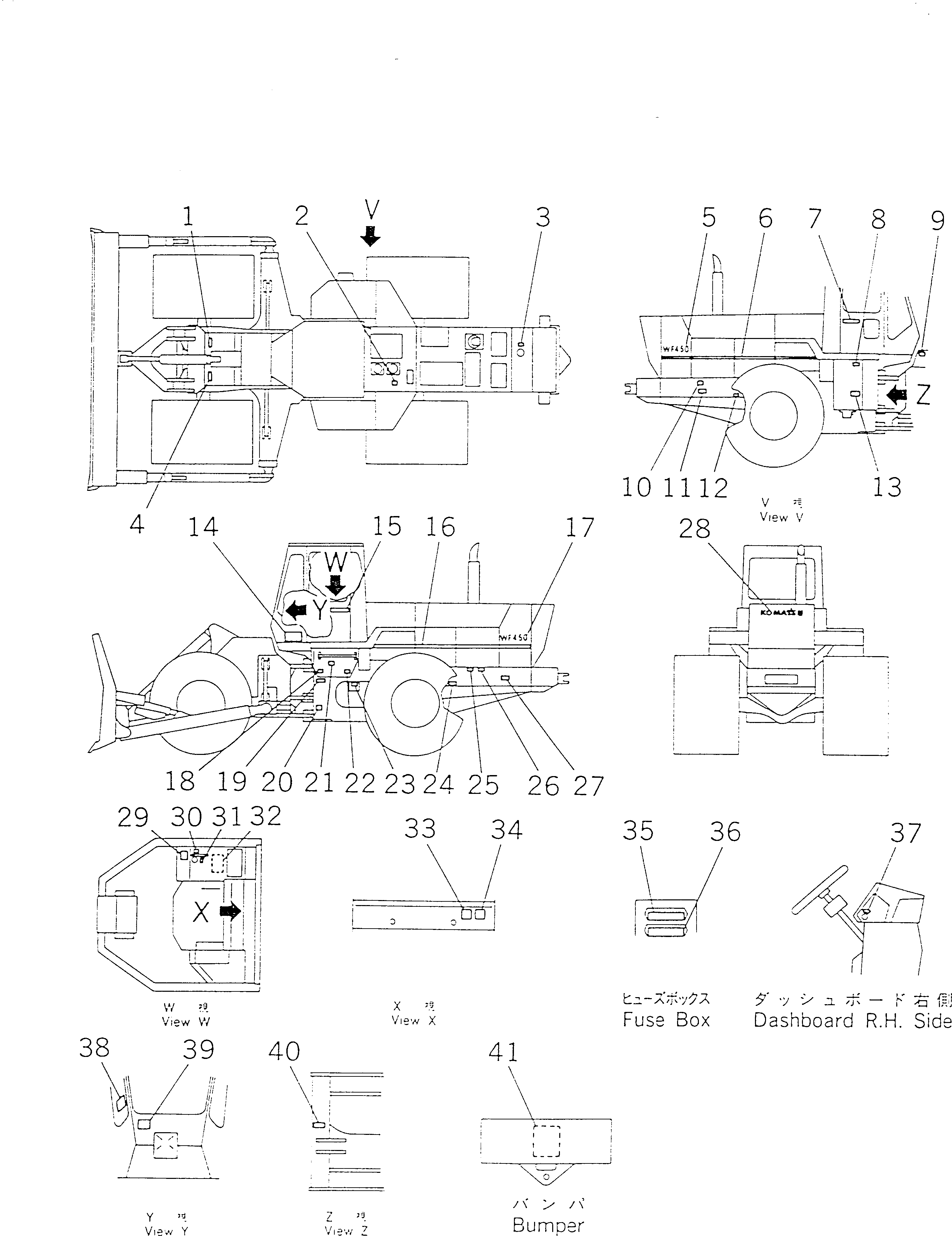 PLATE, MARK,WF450T 41K-93-11170 KOMATSU