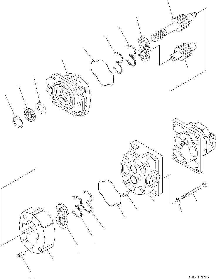 PUMP ASS'Y,(SAR100+32) 705-52-30580 KOMATSU