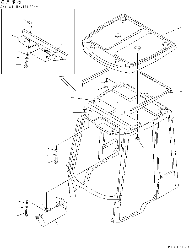 ROOF,(FOR BEACON LAMP) 362-56-41780 KOMATSU