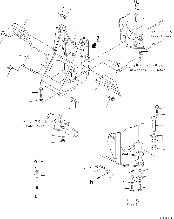 FRAME¤ FRONT,(FOR PRESSURE PICK-UP LINE) 362-855-4110 KOMATSU