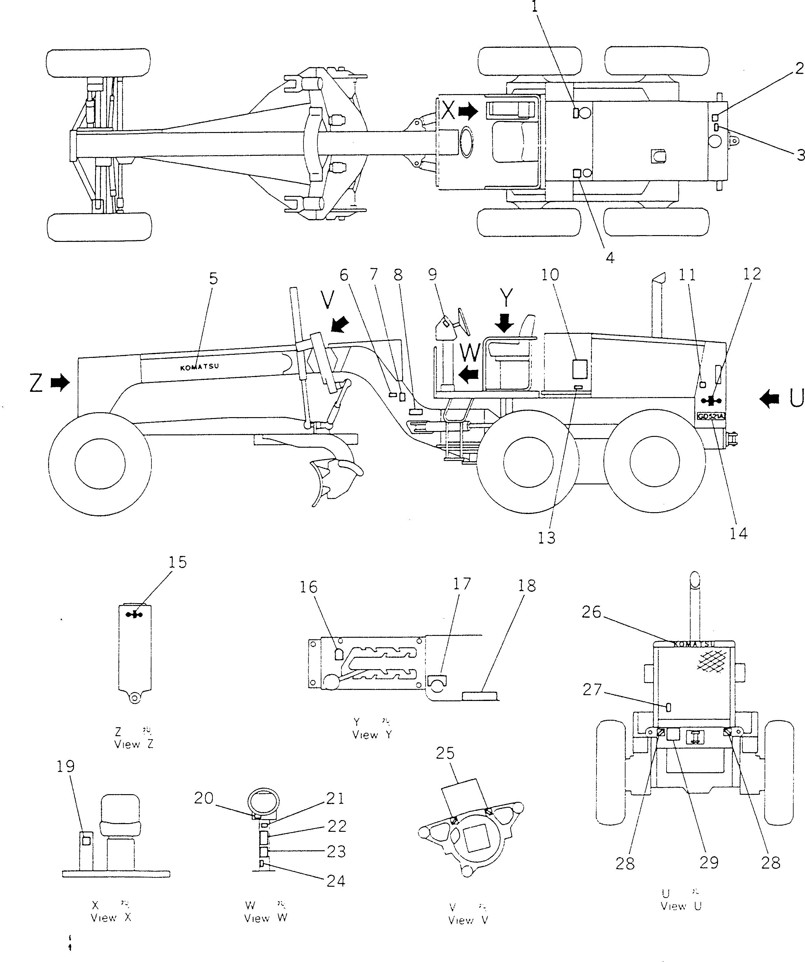 Маркировочная табличка 23A-53-11561 KOMATSU