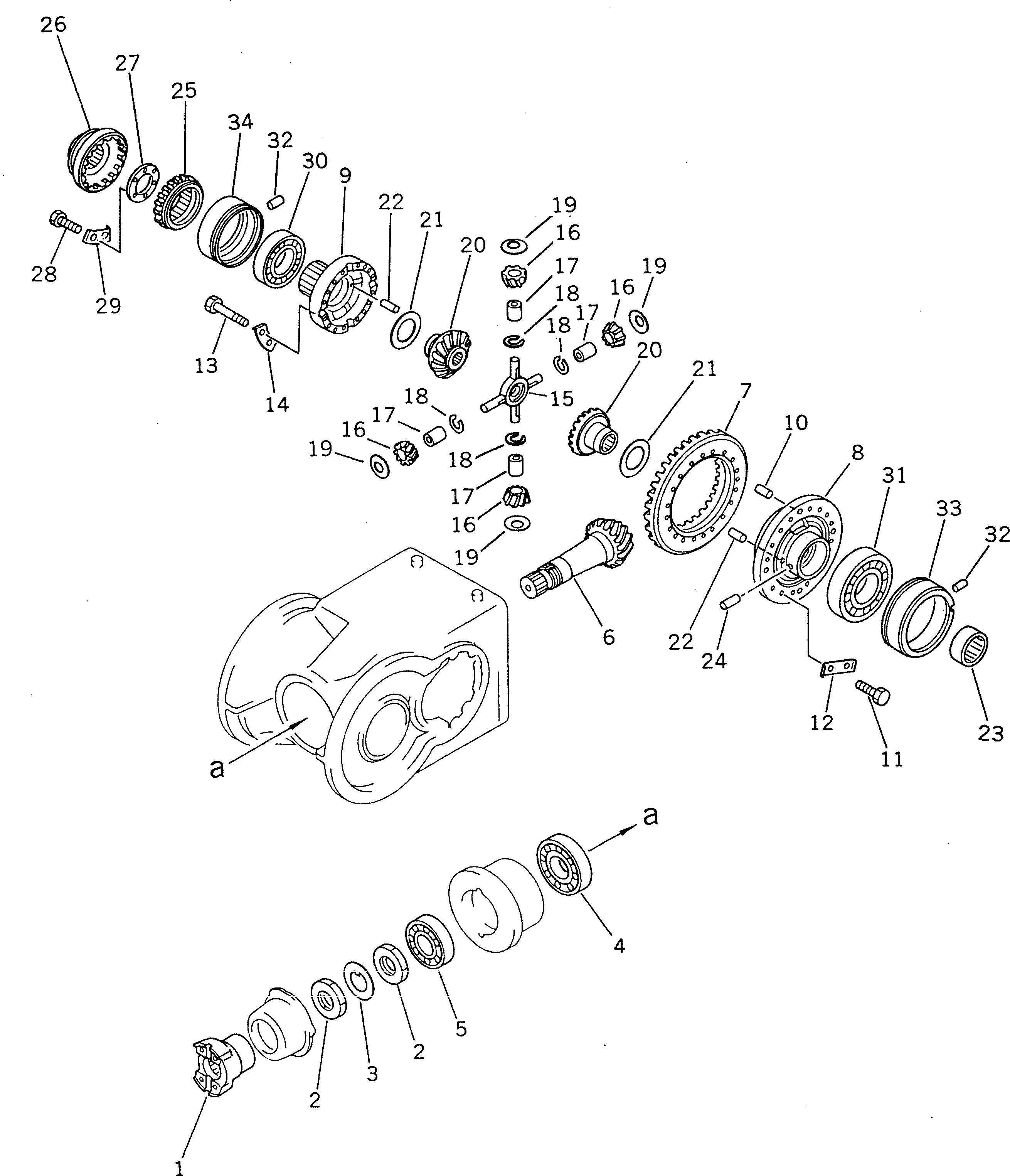 BEVEL GEAR ASS'Y 234-22-32100 KOMATSU