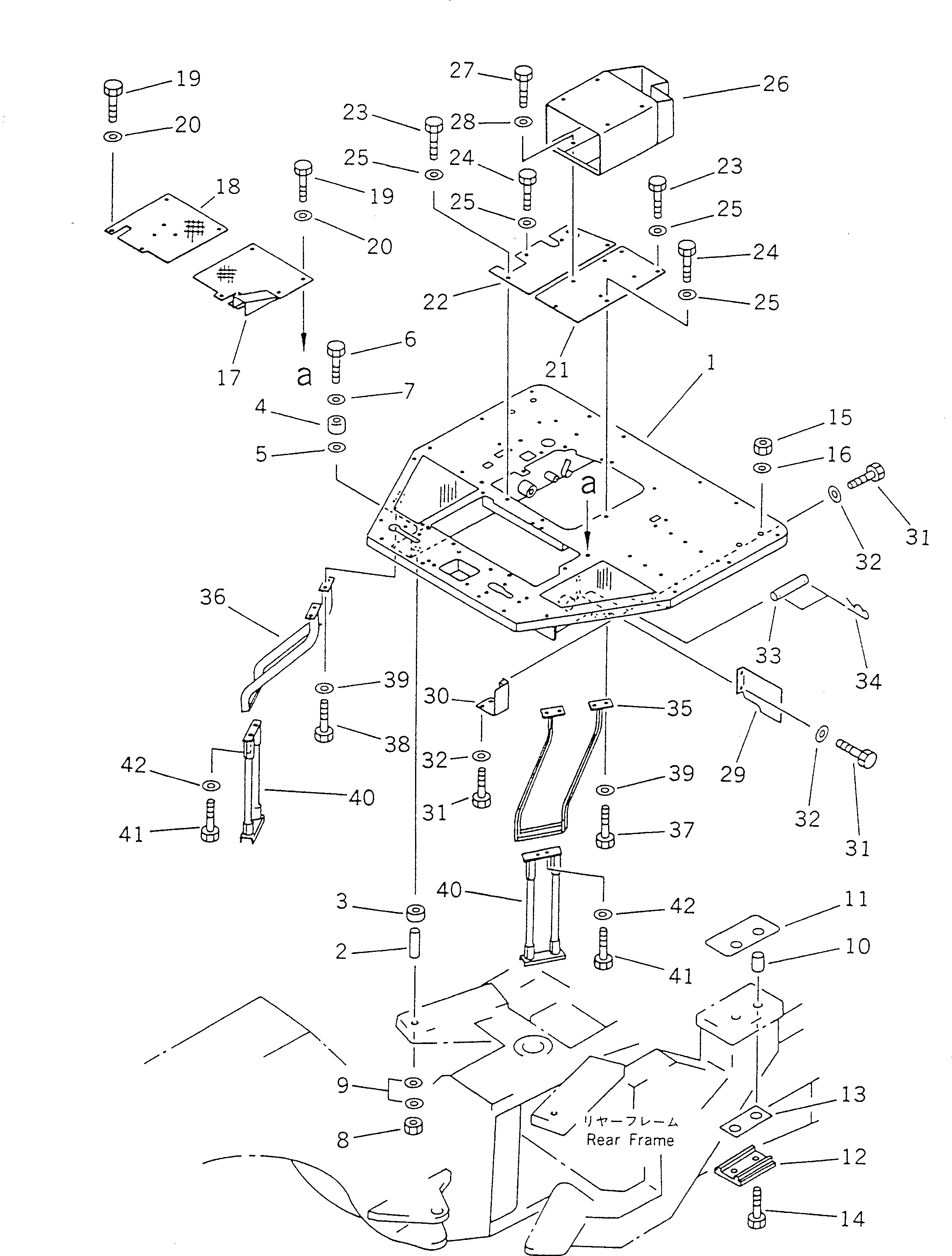 FRAME,FLOOR (WITH CAR HEATER) 234-807-9160 KOMATSU