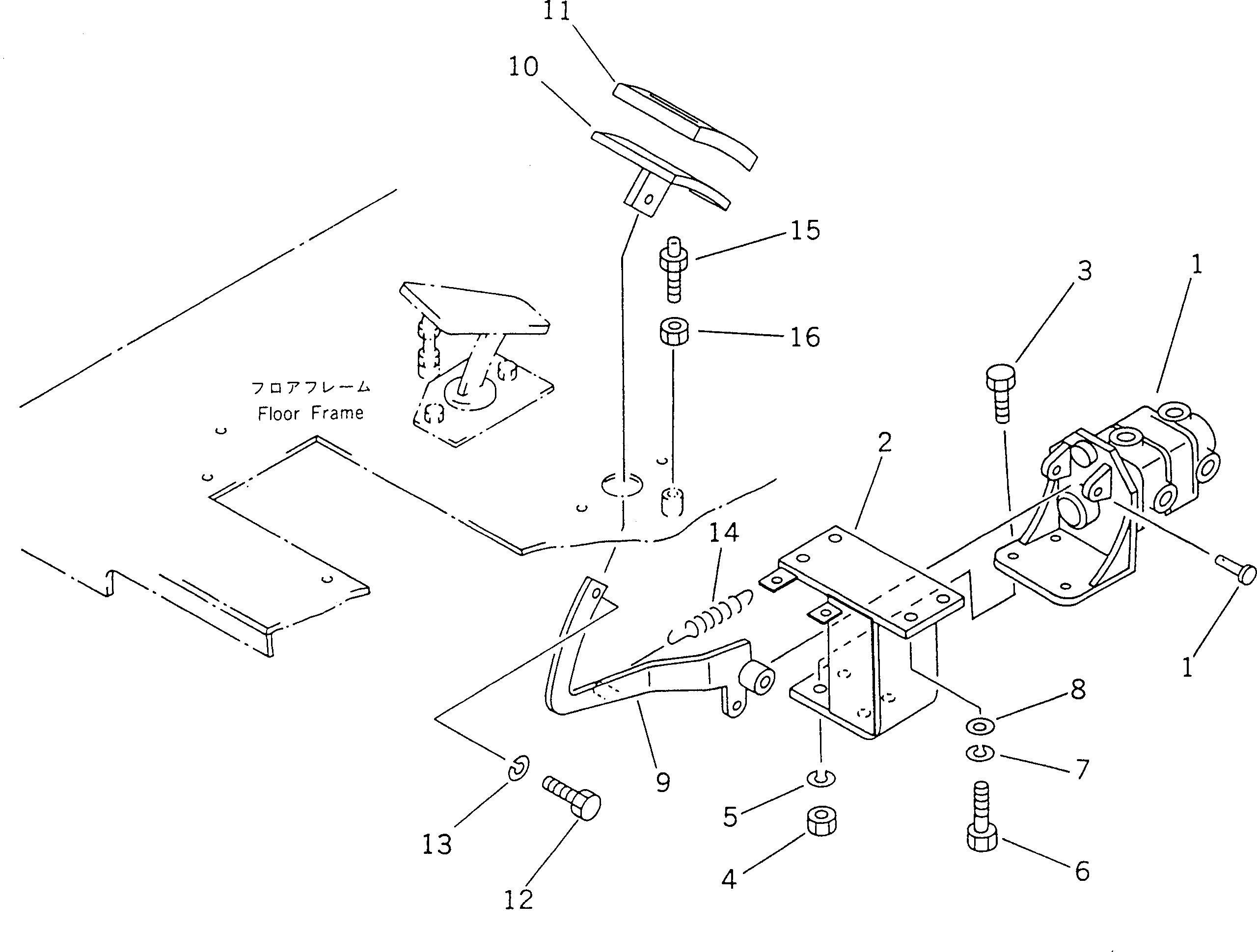BRAKE PEDAL A GROUP (\8\23B-44-X1210) KOMATSU