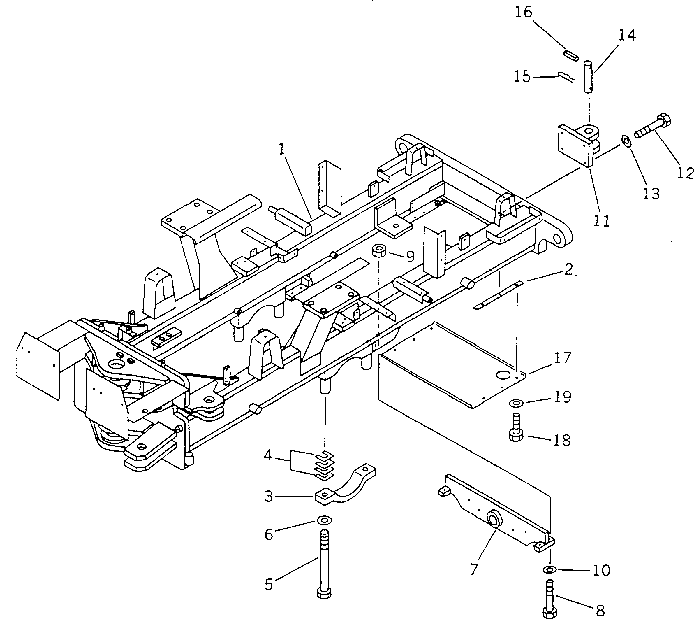 FRAME,REAR (MODIFIED PARTS) 23B-46-19351 KOMATSU