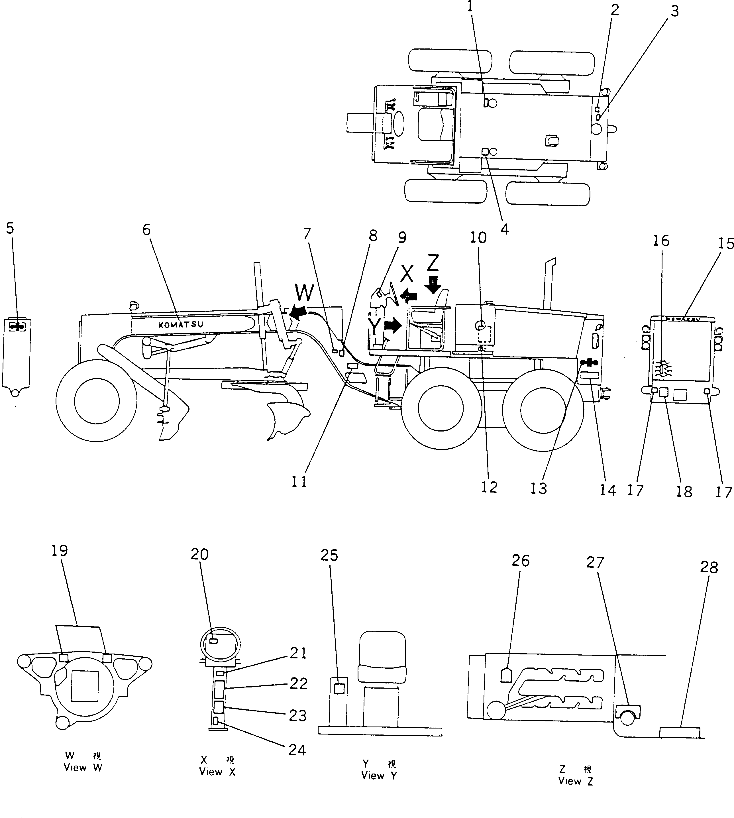 PLATE, INSTRUCTION,WATER LEVEL 09650-90100 KOMATSU