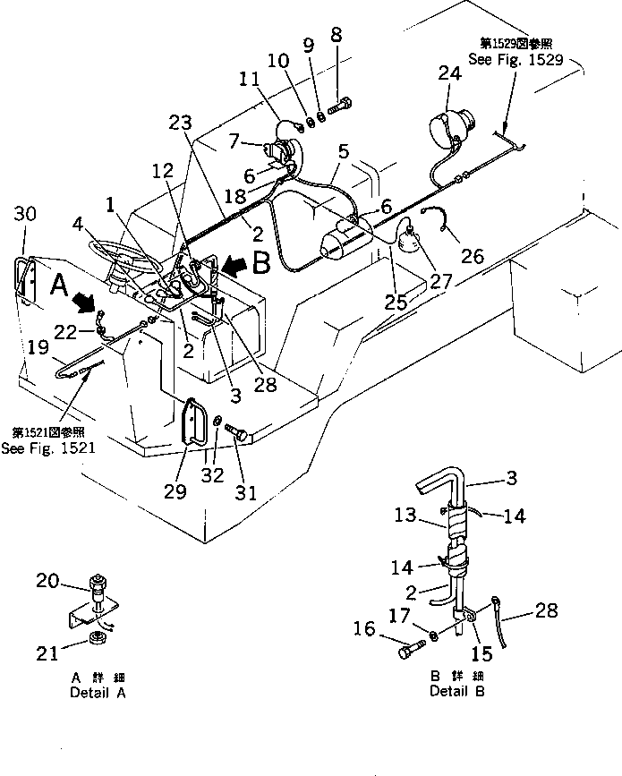 BRACKET,R.H. (WITHOUT CAB) 273-06-13420 KOMATSU
