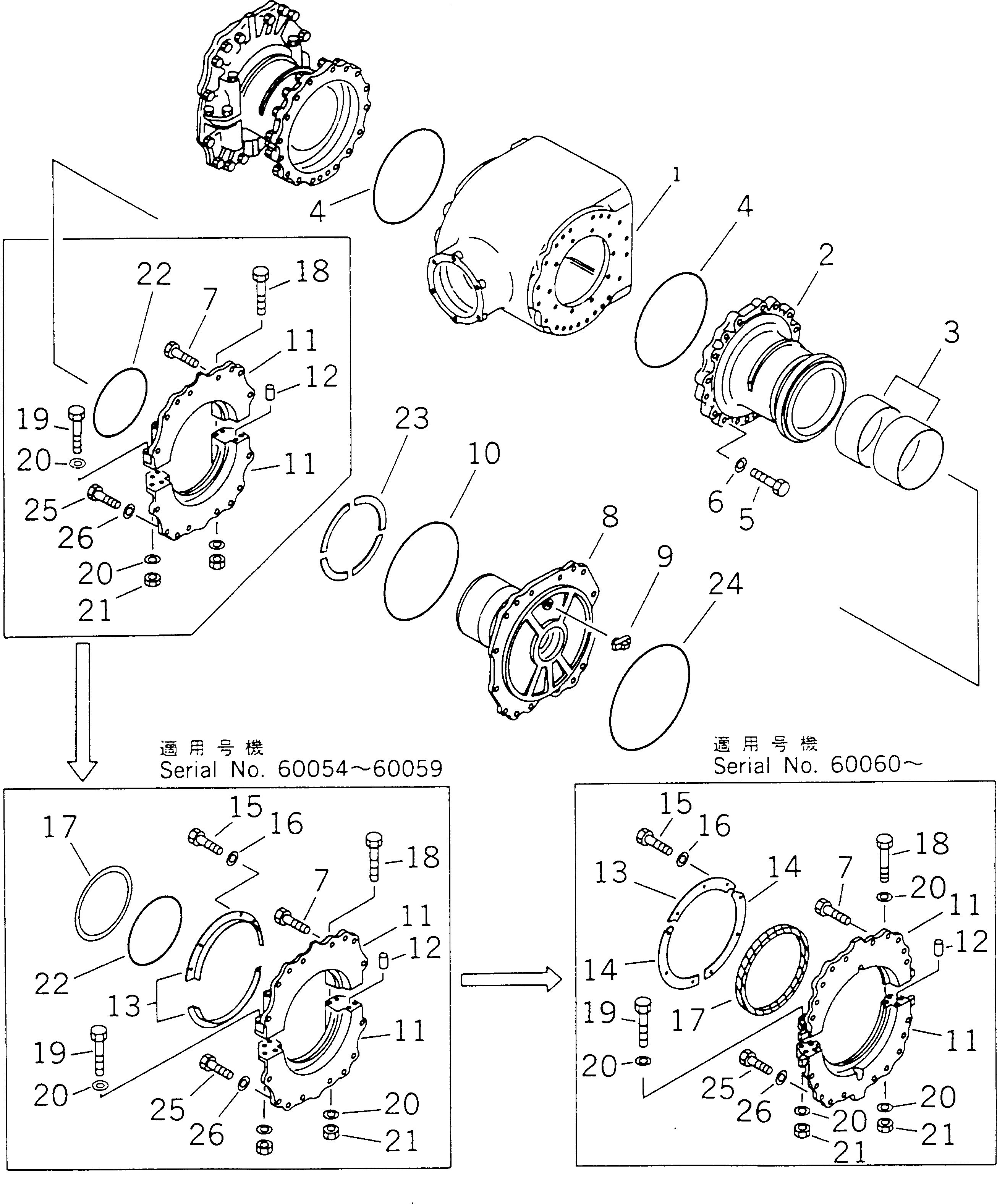 Бортовой редуктор в сборе 23A-22-01095 KOMATSU
