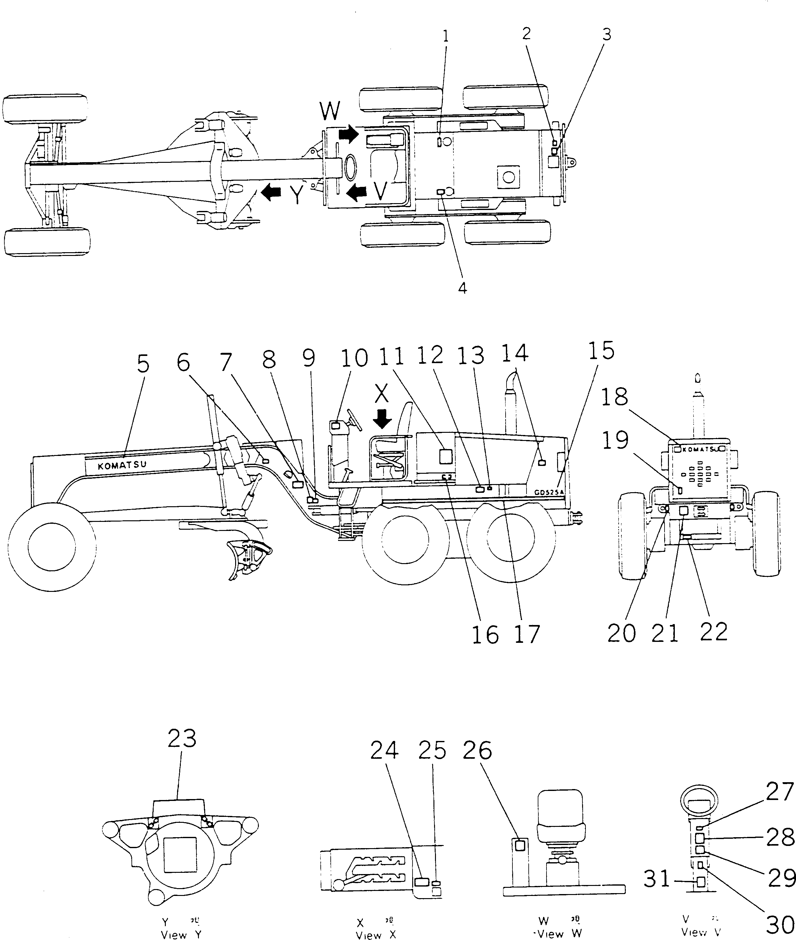 Табличка смазки 23A-53-12151 KOMATSU