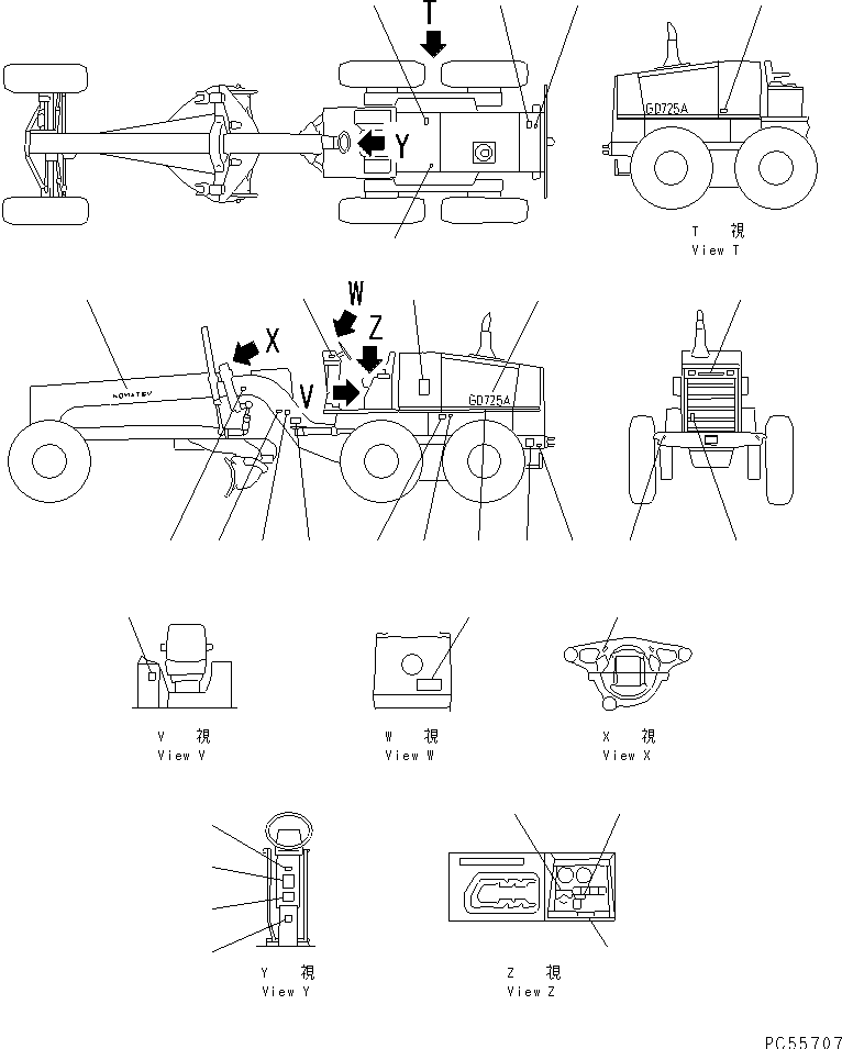 PLATE, MARK,GD725A 23C-53-11211 KOMATSU