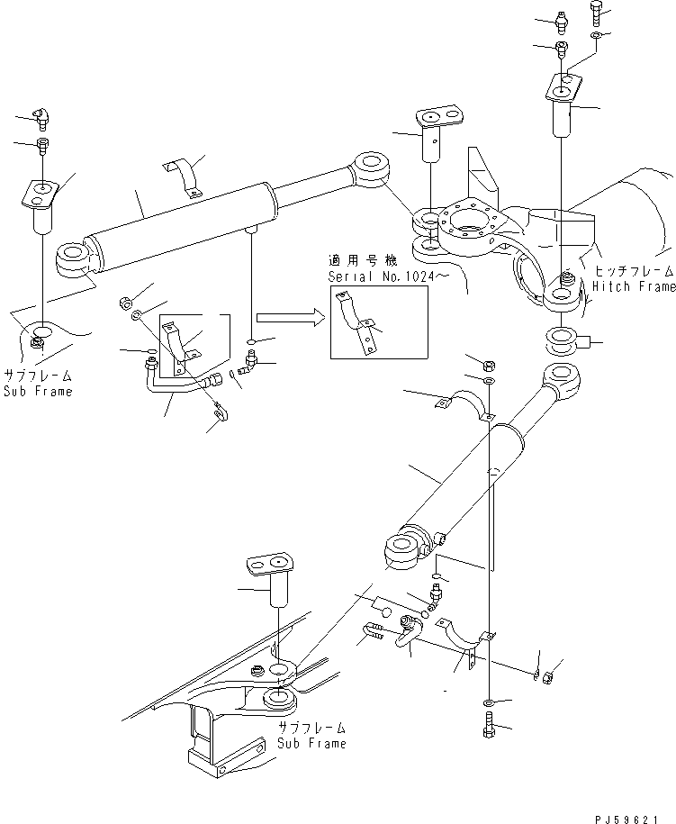 CYLINDER ASS'Y,STEERING¤ L.H. (707-00-07E60) KOMATSU