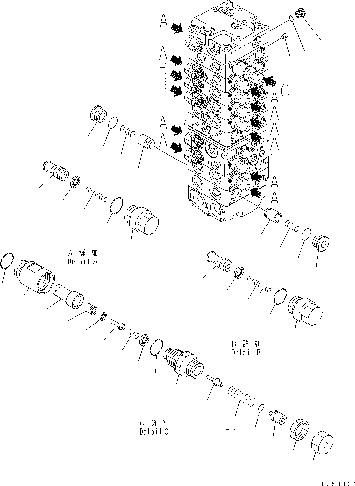 Клапан в сборе, всасывающий и предохранительный 723-10-12600 KOMATSU