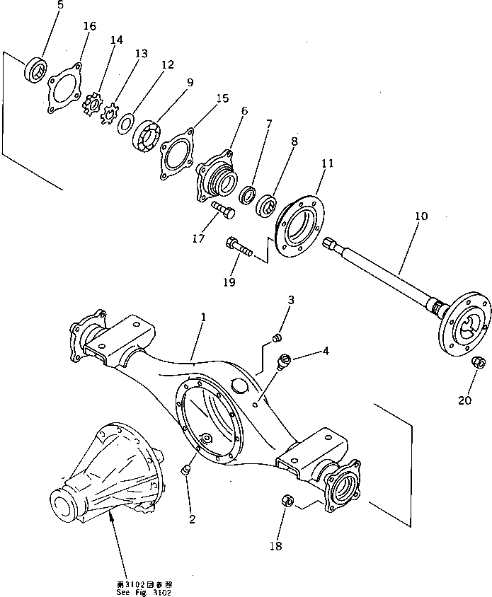 AXLE ASS'Y,REAR 20L-24-11101 KOMATSU