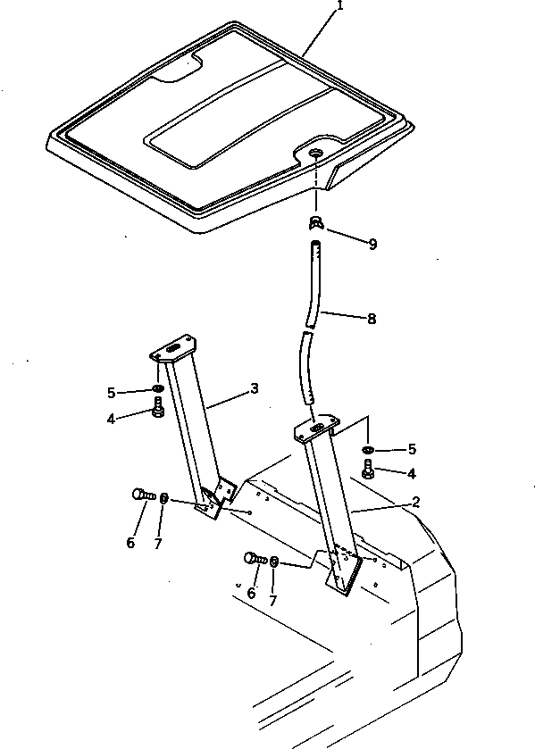 POLE,R.H. 20W-54-13121 KOMATSU